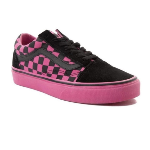 Vans Shoes Vans Pink Black Old Skool Skate Shoes Velvet Toe